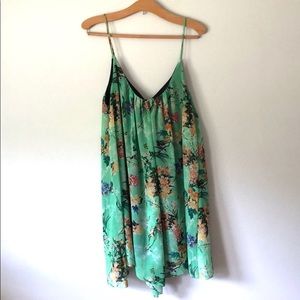 (Zara) green floral bird tunic